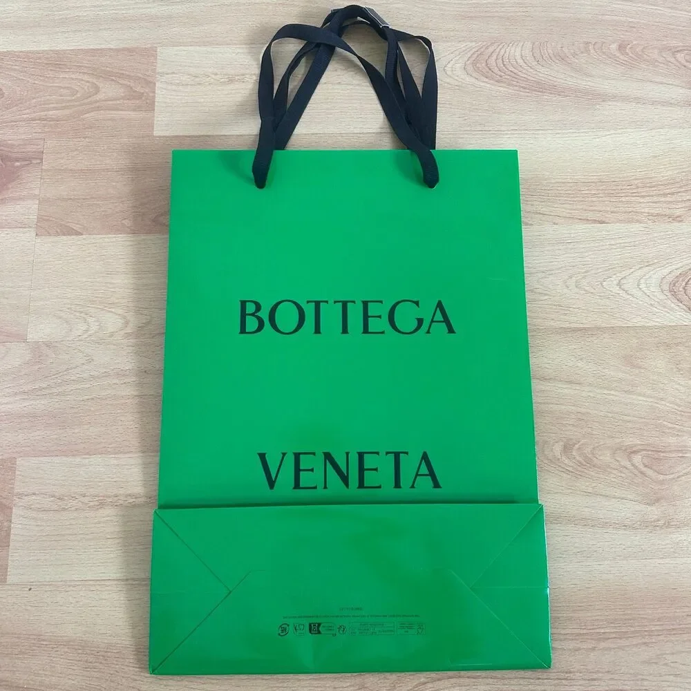 Bottega Veneta Paper Shopping Bag - green medium, 16.5